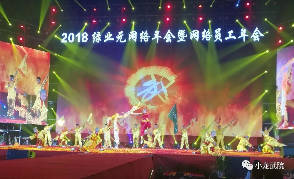 少林小龙武院表演团《龙腾虎跃》恭贺2018绿业元网络年会