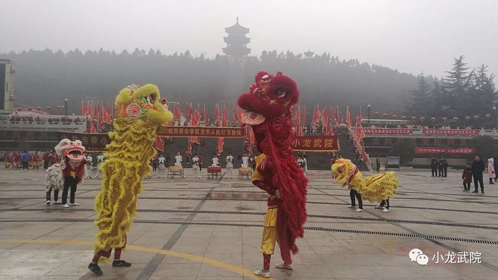 少林小龙武院狮武表演恭祝全市人民灯节愉快！